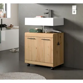 xonox.home Waschbeckenunterschrank Scout 60 x 60 x 34 cm Braun/Schwarz