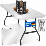 KESSER KESSER® Buffettisch Tisch klappbar Kunststoff 183x76 cm Campingtisch Partytisch Klapptisch Gartentisch für Garten, Terrasse und Balkon zusammenklappbar 8 Personen inkl. Tragegriff und Cover