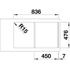 Blanco Lantos 45 S-IF edelstahl bürstfinish + Excenterbetätigung