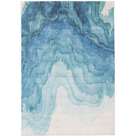 benuta Teppich Mara, benuta, rechteckig, Höhe: 6 mm, Kunstfaser, Berber, Ethno-Style, Wohnzimmer blau
