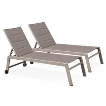 Oviala Sonnenliege 202 x 103 x 65 cm Taupe