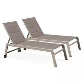 Oviala Sonnenliege 202 x 103 x 65 cm Taupe