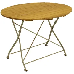 DEGAMO Klapptisch BAD TÖLZ 100cm rund, Flachstahl verzinkt + Robinie
