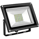 30W SMD LED Strahler Fluter,Greenmigo IP65 Flutlicht Leuchtmittel Baustrahler Scheinwerfer Warmweiß Wandstrahler Außenstahler Leuchtmittel 85-265... - Schwarz
