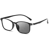 MAGIMODAC Lesebrille Selbsttönend Bifokal Photochrome Outdoor-Lesebrille Anti-Blaulicht Mit Sonnenschutz Herren Damen Lese-Brillen Blaulichtfilter Lesebrillen Schwarz +4.0