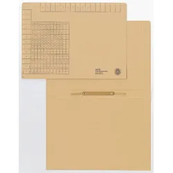 LEITZ Einstellhefter A4 mit beweglichem Falz naturbraun Packung mit 50 Stück
