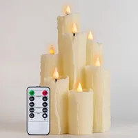 WinsTime LED-Kerzen Flammenlose Kerzen mit Fernbedienung Timer Funktion, Batteriekerzen, Elfenbein LED kerzen, einzigartiges Design Flammenlose Kerzen, echtem Wachs