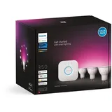 Philips by Signify PHILIPS Hue White & Col. Amb. GU10 Dreierpack inkl. Bridge Starter Set 2000 - 6500