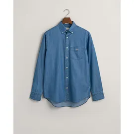 GANT Langarmhemd »Regular Fit Denimhemd Jeanshemd pflegeleicht«, Gr. XL, N-Gr, SEMI light blue) , 85103129-XL N-Gr