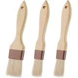 Set Mit 3 Backpinseln, Bratpinseln Mit Naturborsten, Küchenpinseln, Saucenpinseln, Kochpinseln Für Öl, Grillen Und Marinaden