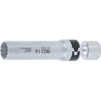 BGS Zündkerzen-Gelenkeinsatz Zwölfkant mit Haltefeder Antrieb Innenvierkant 10 mm