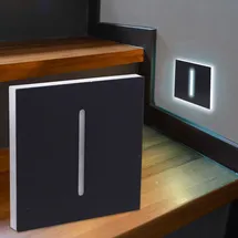 Longlife LED LED Treppenleuchte eckig schwarz - Lichtfarbe: Kaltweiß 1,5W - Lichtaustritt: Fo...