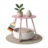 Coemo Beistelltisch Kosi mit Canvas Korb - Metallgestell mit Stoffkorb, Ø Gr.: onesize
