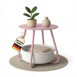Coemo Beistelltisch Kosi mit Canvas Korb - Metallgestell mit Stoffkorb, Ø Gr.: onesize
