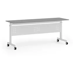 Mobiler Schreibtisch PRIMO MOBI, 1800 x 600 mm, weißes Untergestell, Graphit