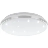 EGLO LED Deckenleuchte, Küchenlampe Decke, Lampe Sternenhimmel in weiß nickel-matt, weiß 2000lm 34x34x6,5cm Ø 34 cm, Kristall