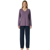 SCHIESSER Damen Schlafanzug Lang Baumwolle-Nightwear Pyjamaset, Malve_181986, 36