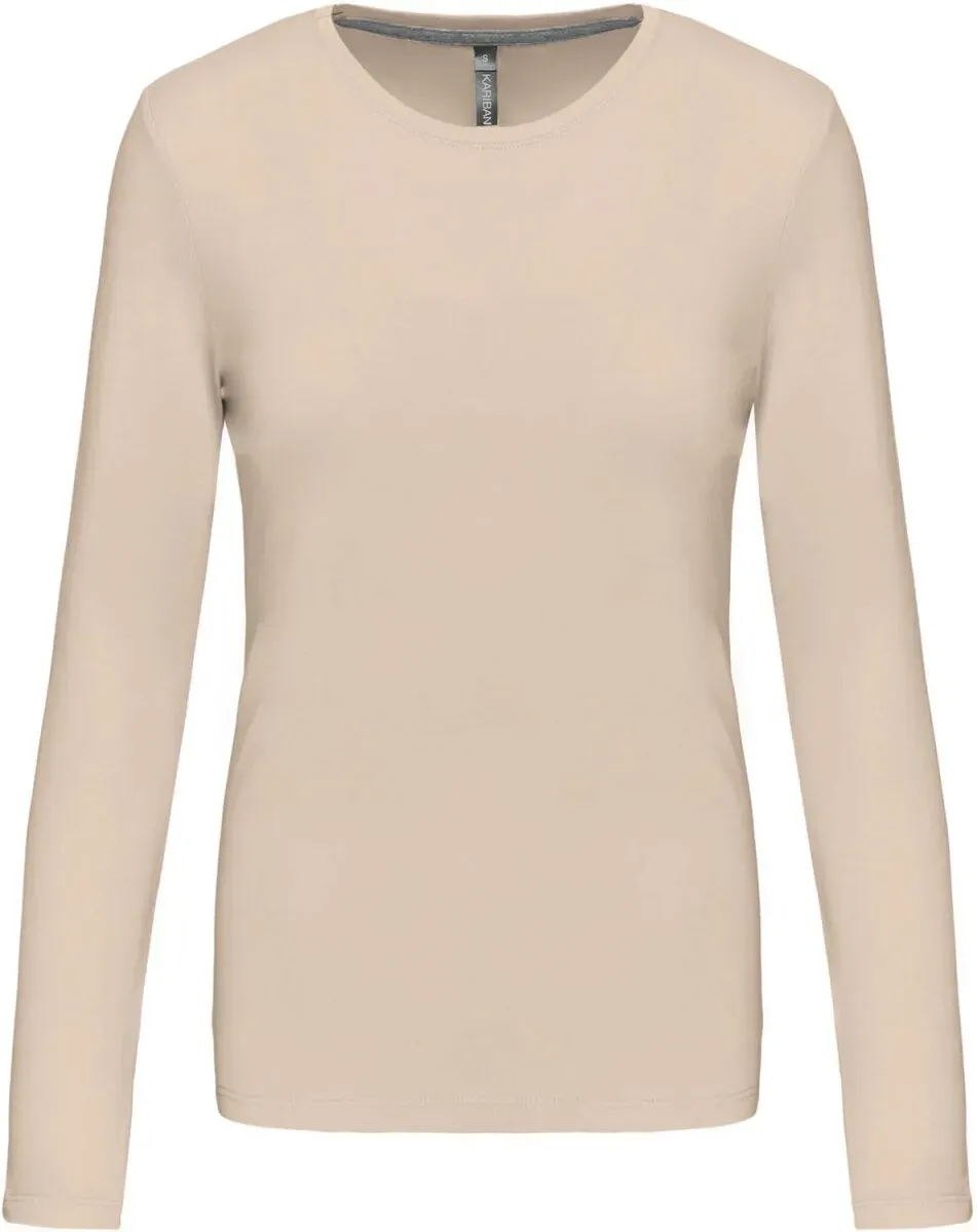 Kariban Damen T-Shirt langarm K383 light sand XXL