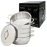 olymp handels gmbh Mantowarka Dampfkocher Ø26 cm 6Tlg Dampfgarer Edelstahl Induktion