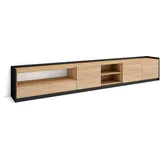 SKRAUT HOME Lowboard 310x50x37 cm Eiche Schwarz Holzwerkstoff