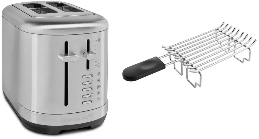 Preisvergleich Produktbild KitchenAid Set 2, Toaster + Brötchenaufsatz 5KMT2109 - Edelstahl / Gebürstetes Metall