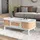 stilvora Couchtisch Oval Weiß Holz 110 x 38,5 x 55 cm