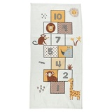 Kinderteppich SAFRICA, Cremeweiß - Gelb - Braun - Baumwolle - 70 x 140 cm - Hüpfspiel