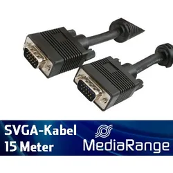 SVGA Monitor Kabel 15m schwarz 2xStecker von MediaRange MRCS112