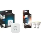 White Ambiance GU10 + Bridge, LED-Lampe - Doppelpack, ersetzt 35 Watt, inkl. Hue Bridge