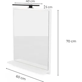 hajduk furniture Badspiegel 70 x 60 cm Weiß