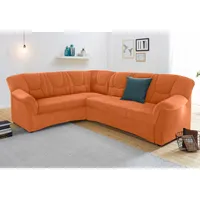 DOMO collection Ecksofa »Sarafina zeitlos und komfortabel, optional mit Federkern, L-Form«, wahlweise mit Bettfunktion orange