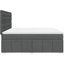 vidaXL Boxspringbett 180 x 200 cm Dunkelgrau