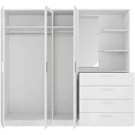Forte Panama Kleiderschrank 200 199 x 52,7 x 181 Weiß