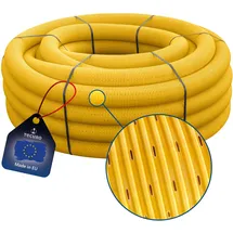 tecuro Drainagerohr 10 Meter - Dn100, gewellt Pvc-u, Din 1187