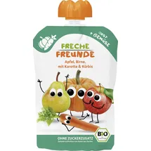 Erdbär Freche Freunde Bio Quetschmus Apfel, Birne, Karotte & Kürbis 100 g