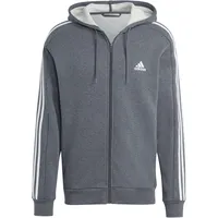 Adidas Herren Essentials 3-Streifen Full Zip Trainingsjacke mit Kapuze, Dunkelgrau meliert, XXL