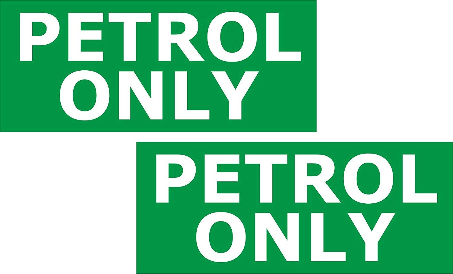 INDIGOS UG Petrol ONLY 60x25 mm Stickers - Pack of 2 Car or Van Round Fuel Reminder Decals