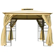 Outsunny Pavillon 3 x 3 m inkl. Seitenteile gelb/schwarz 01-0874