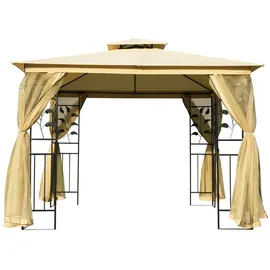 Outsunny Pavillon 3 x 3 m inkl. Seitenteile gelb/schwarz 01-0874