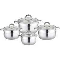 Platinum Topf-Set 8-tlg. Kochtopf + Glasdeckel