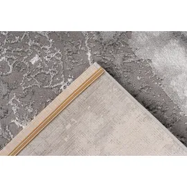 Kayoom Teppich KAYOOM "Mineral 425", silber, B:80cm H:12mm L:300cm, Polypropylen, Teppiche, Teppich, Kurzflor, Hoch Tief Struktur, Wohnzimmer