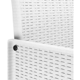 vidaXL Garten Essgruppe 9 pcs Weiß Polt Rattan