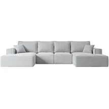 altdecor Eckcouch Cord 6-Sitzer Grau