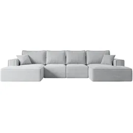 altdecor Eckcouch Cord 6-Sitzer Grau