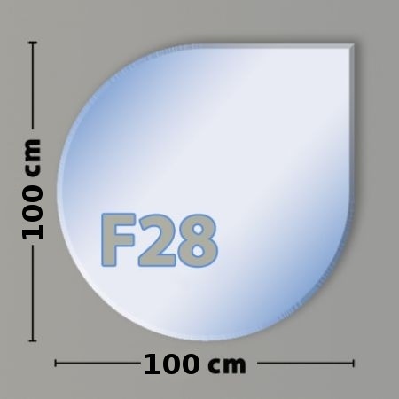 Tropfenform G4 Funkenschutzplatte - Glasplatte ESG | 1000 x 1000 mm