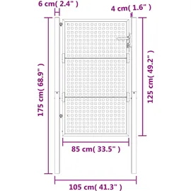 vidaXL Gartentor Anthrazit 105x175 cm Stahl