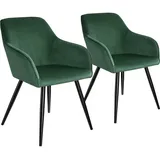 2 St. Samt dunkelgrün/schwarz