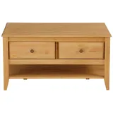 Home Affaire Couchtisch Leonis, Breite 89 cm, mit Schubladen und Ablageboden, massiver Kiefer, FSC® beige
