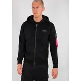 Alpha Industries Back Print Zip Kapuzenpullover Black S