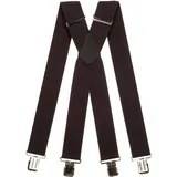 Olata Hosenträger Herren/Breite Hosenträger X-Form mit überkreuzten Riemen - 5 cm. Dunkelgrau - Einheitsgröße